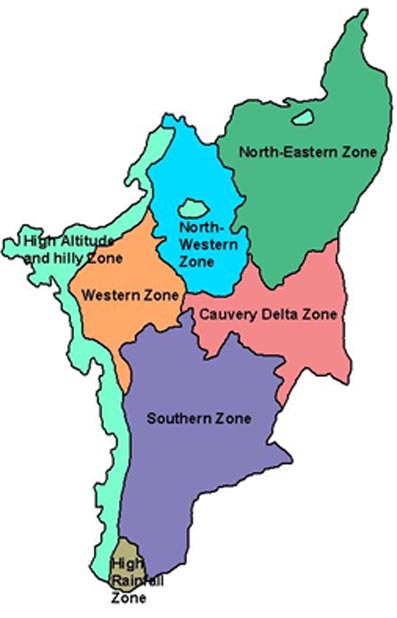 Click the respective zone for weather based crop planning